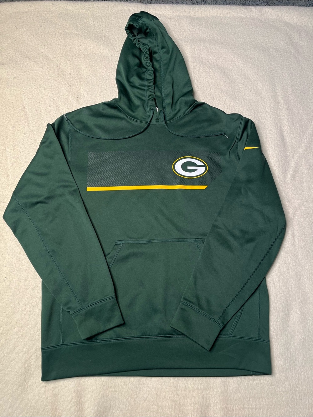Nike Therma Fit NFL Green Bay Packers Green Hoodie Sweatshirt Mens M Jersey Vtg